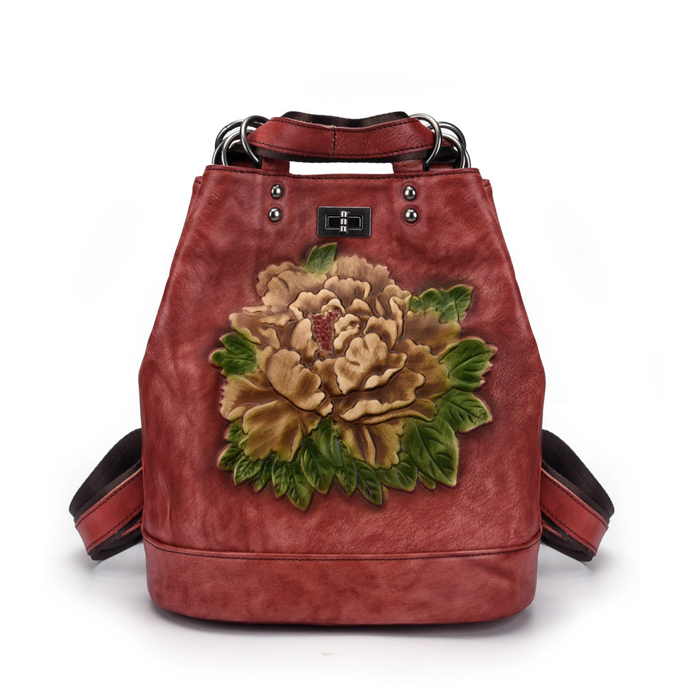 MIRANAR-Sac à dos en cuir