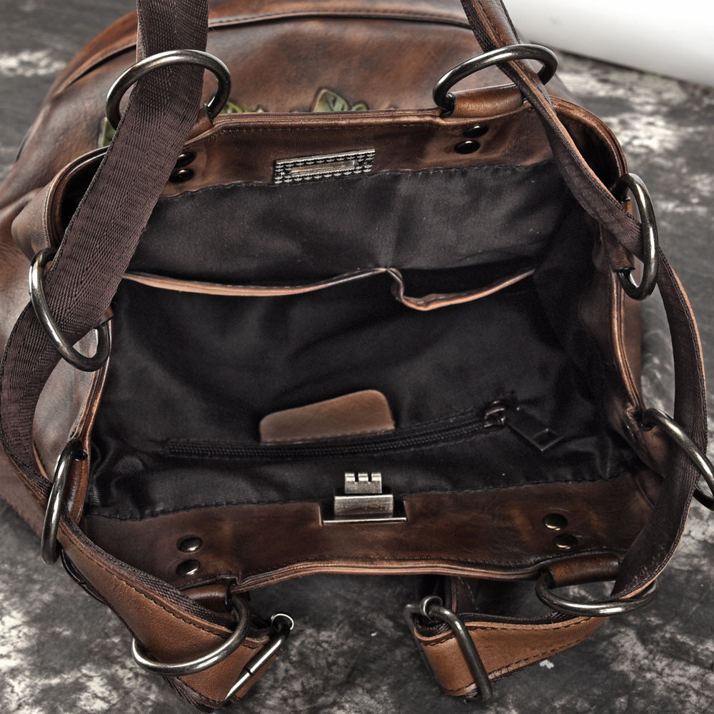 MIRANAR-Sac à dos en cuir